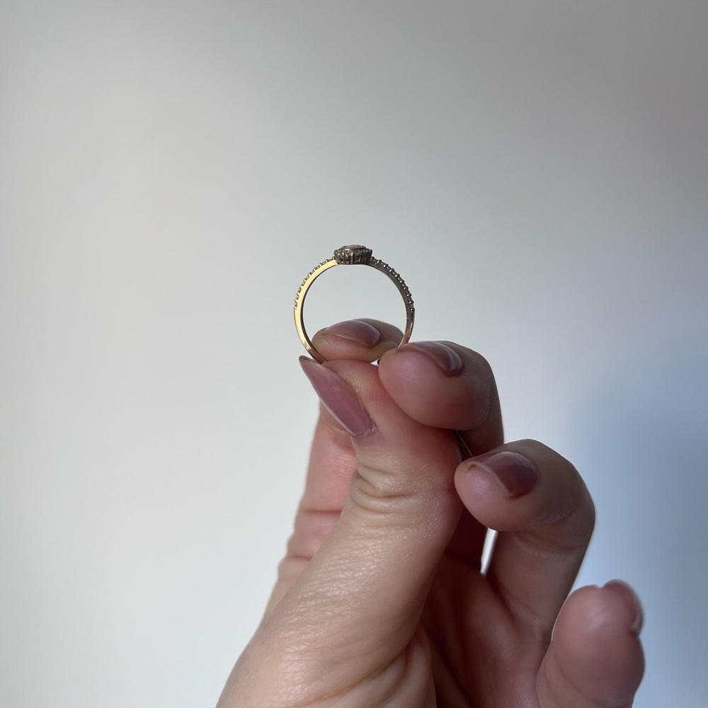 NWT 14K Gold Halo Oval Diamond Engagement Ring - Picture 5 of 8